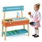 Multi-Color Kids Outdoor Mud Kitchen with Grill Sink Faucet Fir Pine Wood 31 Inch